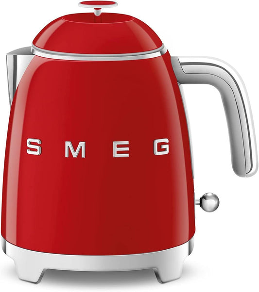 SMEG Mini 50'S Retro Style 3 Cup Electric Kettle with Double Wall anti Slip Base and Water Level Indicator (Red)