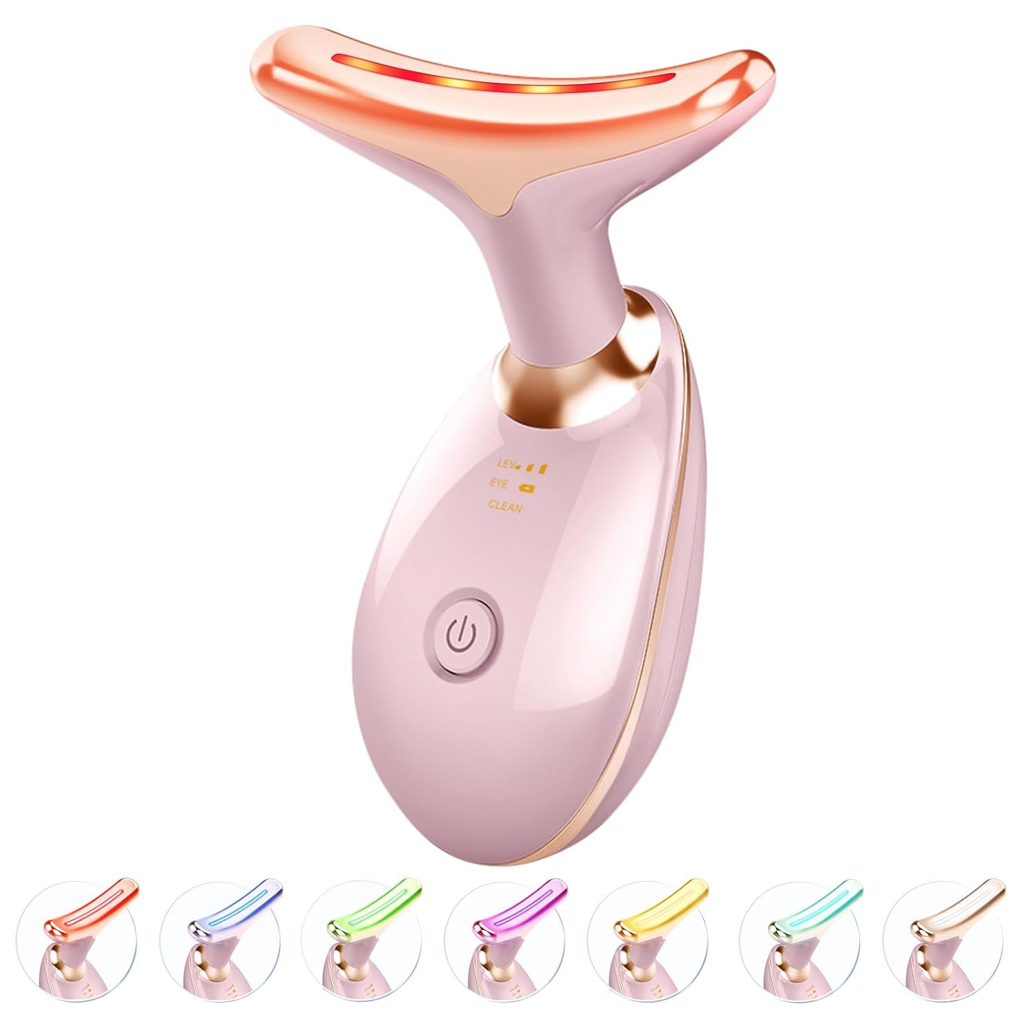 Face Neck Massager 7-In-1 Skin Care Tools | for Skin Care Routine Glossy Pink