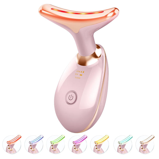 Face Neck Massager 7-In-1 Skin Care Tools | for Skin Care Routine Glossy Pink