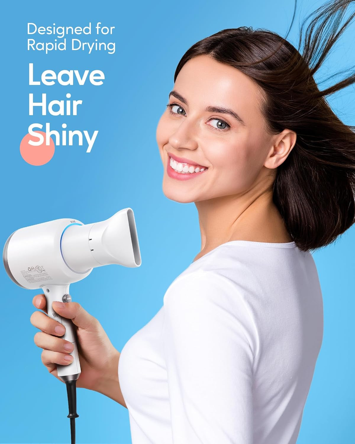 Wavytalk Professional Hair Dryer with Ceramic Technology & Constant Temperature Matte White