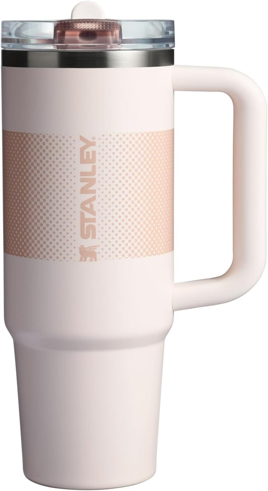 Stanley Quencher Protour Flip Straw Tumbler with Leakproof Lid 30 Oz | Built-In Straw & Handle | Cupholder Compatible for Travel | Insulated Stainless Steel Cup | Bpa-Free | Rose Quartz Fade