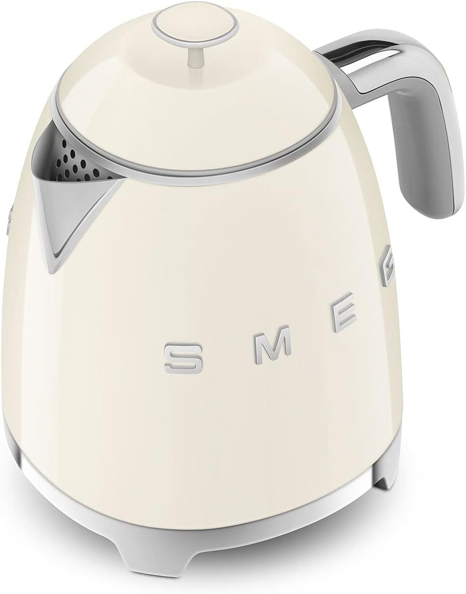 SMEG Mini 50'S Retro Style 3 Cup Electric Kettle with Double Wall anti Slip Base and Water Level Indicator (Cream)