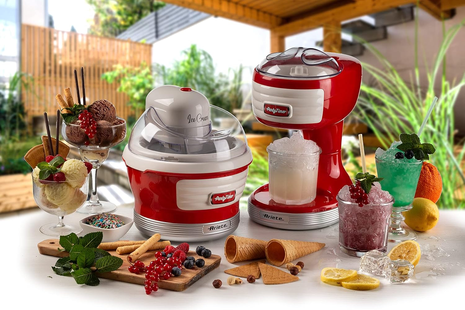 Ariete 76 Ice Crusher Party Time, Macchina per Tritare Il Ghiaccio, 30 W, Cestello Tritaghiaccio Removibile, Lame in Acciaio Inox, Rosso