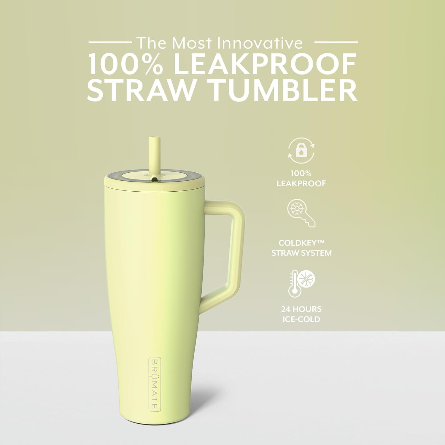 Brümate Era 40 Oz Tumbler with Handle and Straw | 100% Leakproof Insulated Tumbler with Lid and Straw | Made of Stainless Steel | Cup Holder Friendly Base | 40Oz (Prickly Pear)