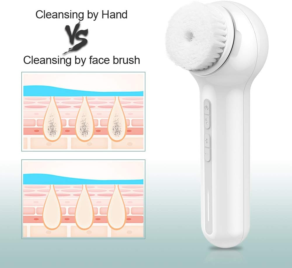 Touchbeauty Professional 3 IN1 Facial Brush Set | Spin Cleansing Brush & Bamboo Charcoal Brush Dual-Charging System