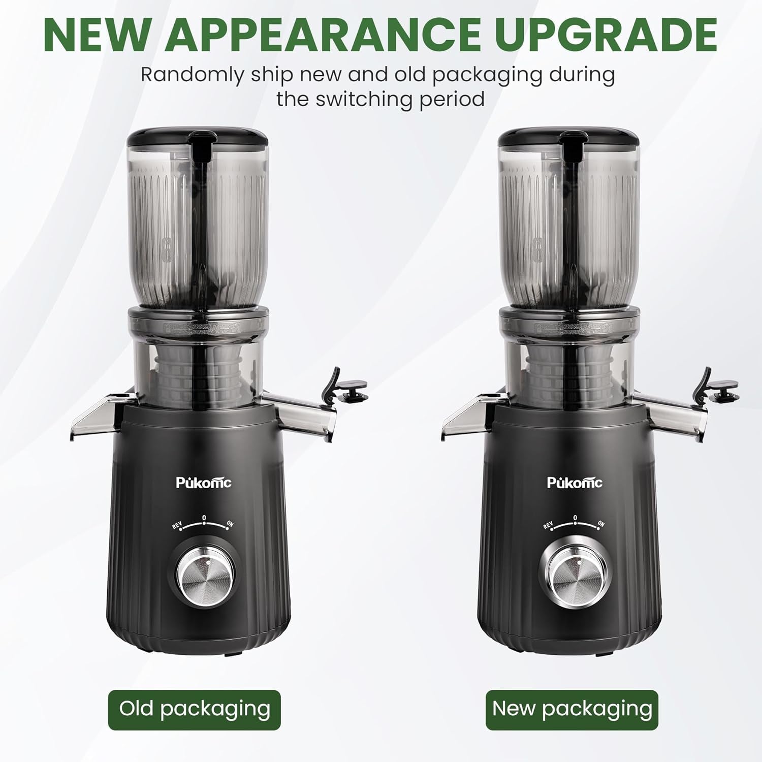 Pukomc Juicer Machines, Cold Press Juicer with 4.1'' Large Feed，Slow Masticating Machines Chute Fit Whole Vegetable and Fruit，High Juice Yield Juicer Easy to Clean