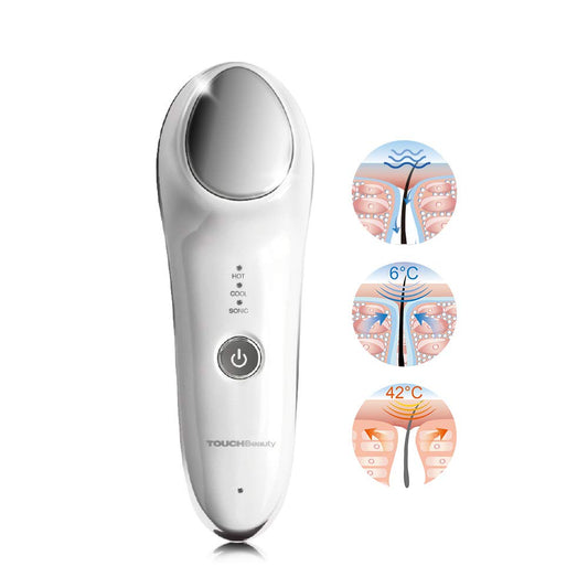 Touchbeauty Hot & Cold Facial Massager - Handheld Vibration Skin Rejuvenating Relaxation 