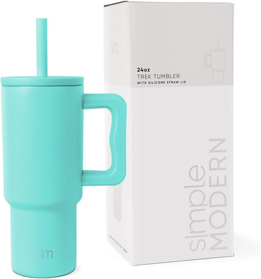 Simple Modern Stainless Steel Tumbler with Handle and Silicone Straw Lid 700ml Trek Collection