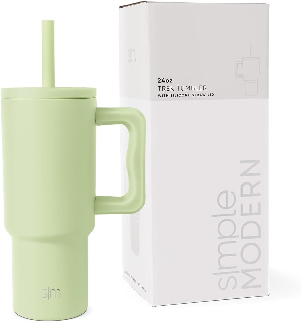 Simple Modern Stainless Steel Tumbler with Handle and Silicone Straw Lid 700ml Trek Collection