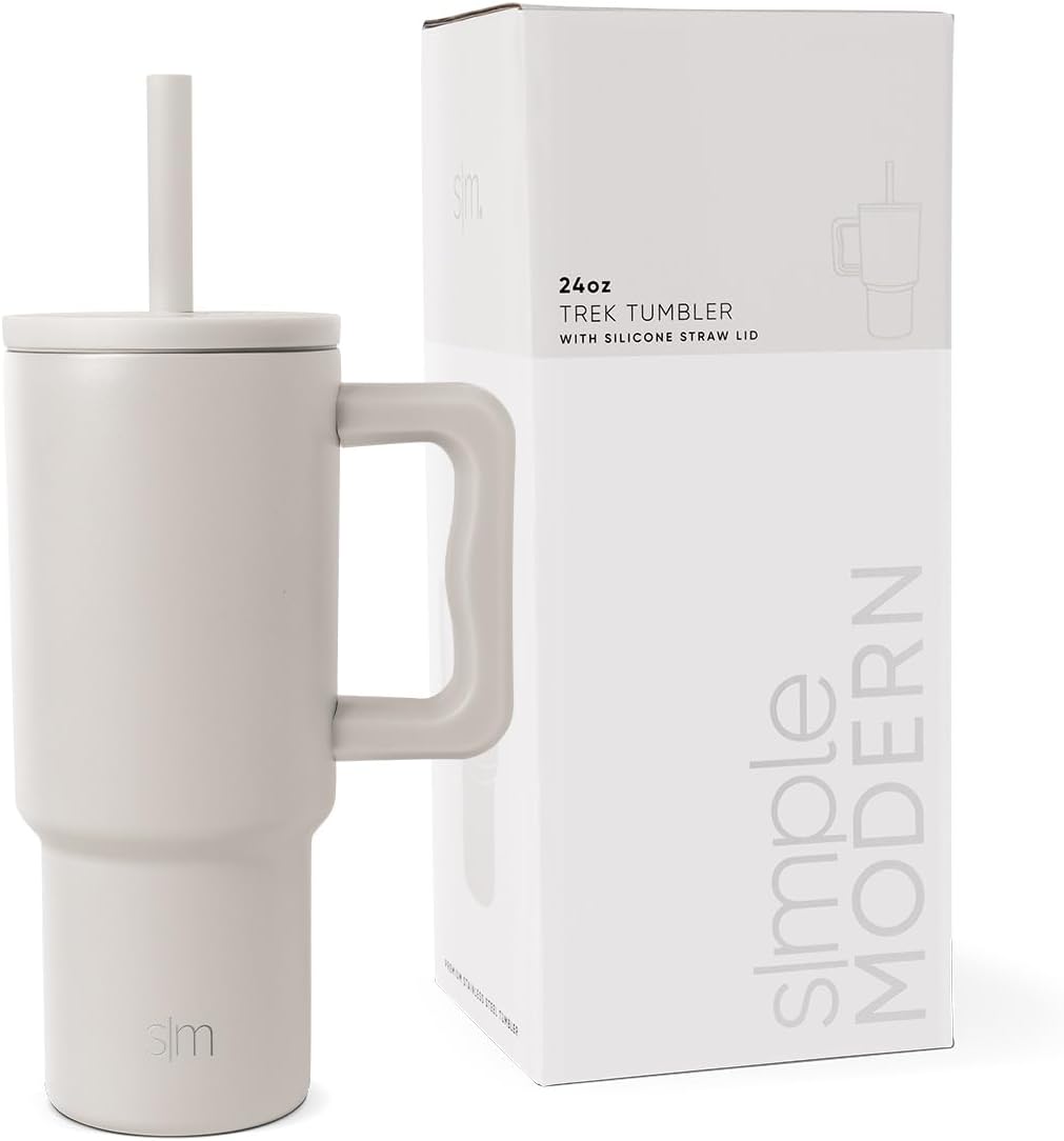 Simple Modern Stainless Steel Tumbler with Handle and Silicone Straw Lid 700ml Trek Collection