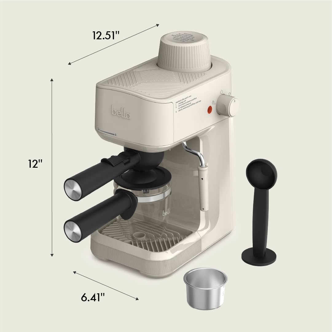 BELLA Steam Espresso Maker with Macrofoam Wand Overheating & Overpressure 3.5 Bar