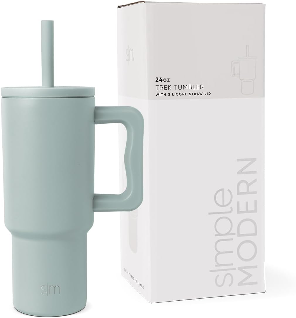 Simple Modern Stainless Steel Tumbler with Handle and Silicone Straw Lid 700ml Trek Collection