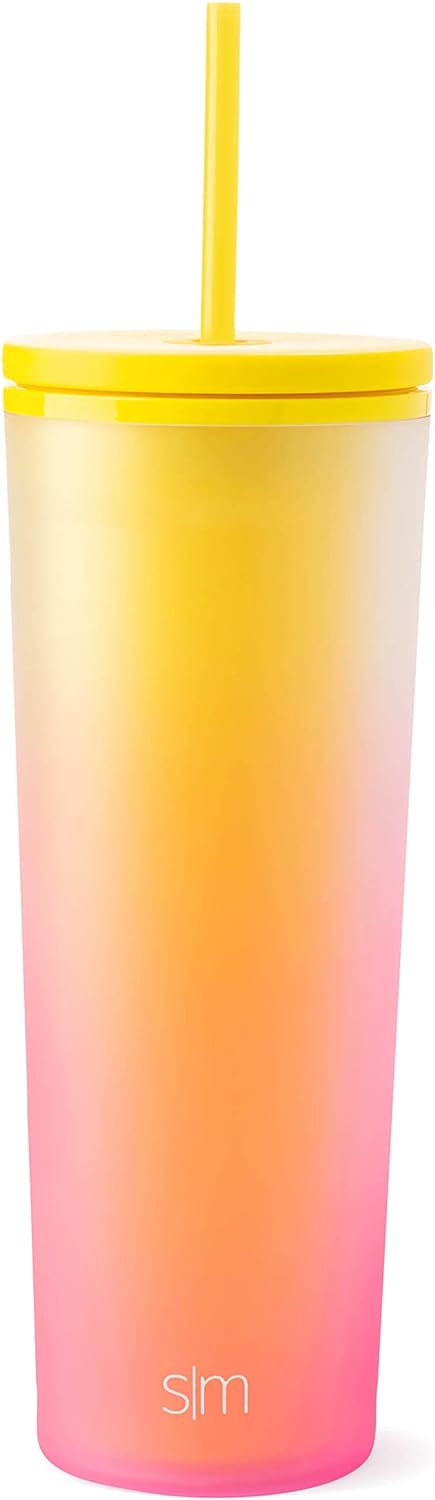 Simple Modern Plastic Tumbler with Straw Classic Collection 710ml Malibu Sunshine