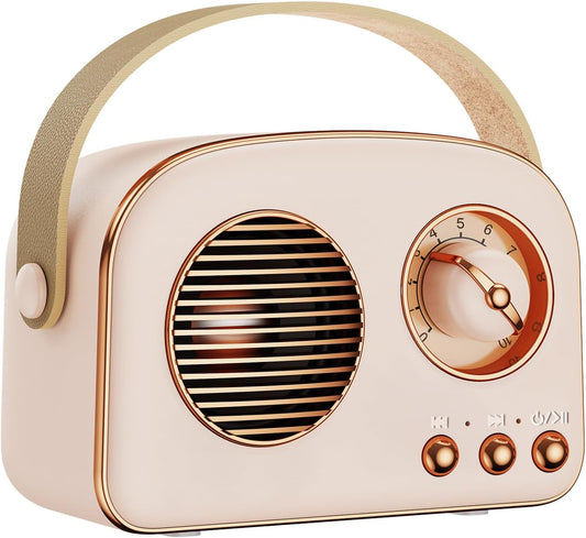 Retro Bluetooth Speaker with TWS Vintage Decor Light Pink