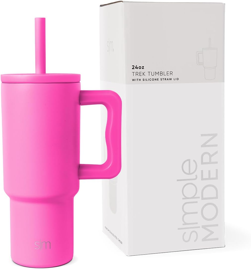 Simple Modern Stainless Steel Tumbler with Handle and Silicone Straw Lid 700ml Trek Collection