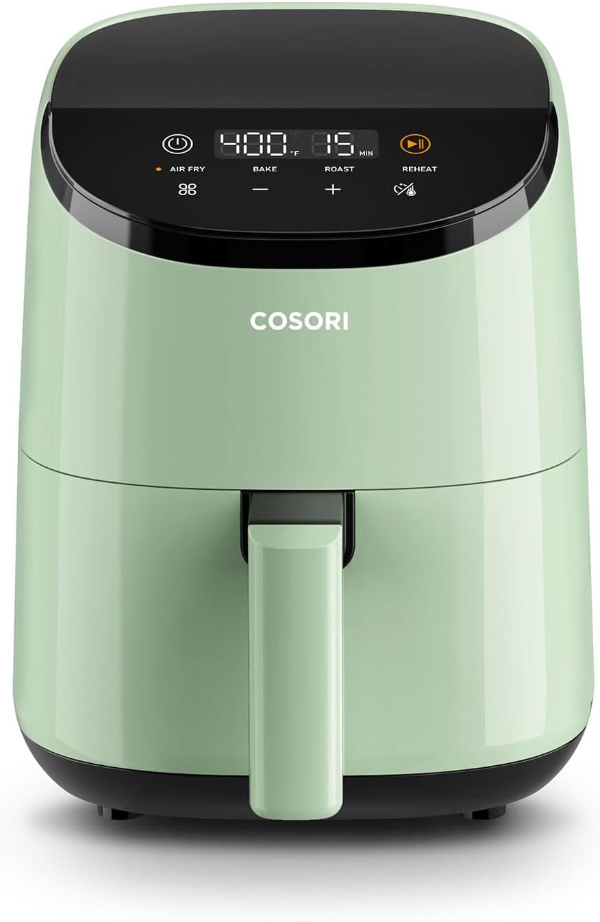 COSORI Air Fryer 2.1 Qt, 4-In-1 Small Mini Airfryer, Bake, Roast, Reheat, 97% Less Oil, Compact & Quiet, Nonstick & Dishwasher Safe Basket, 30 In-App Recipes with Nutrition Facts, Auto-Shut Off, White