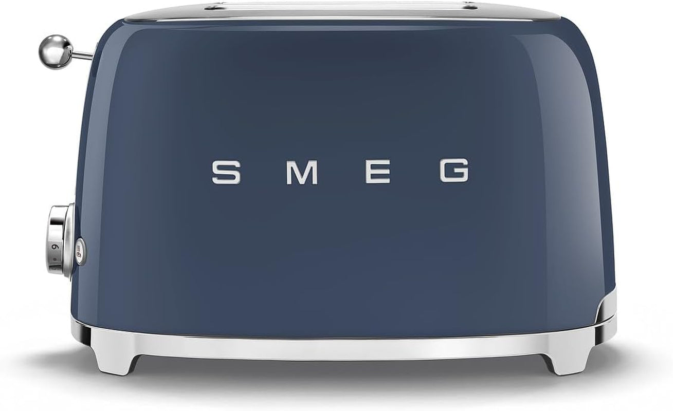 SMEG 2 Slice Toaster with 6 Presets and Defrost Function and Removable Crumb Tray (Navy)