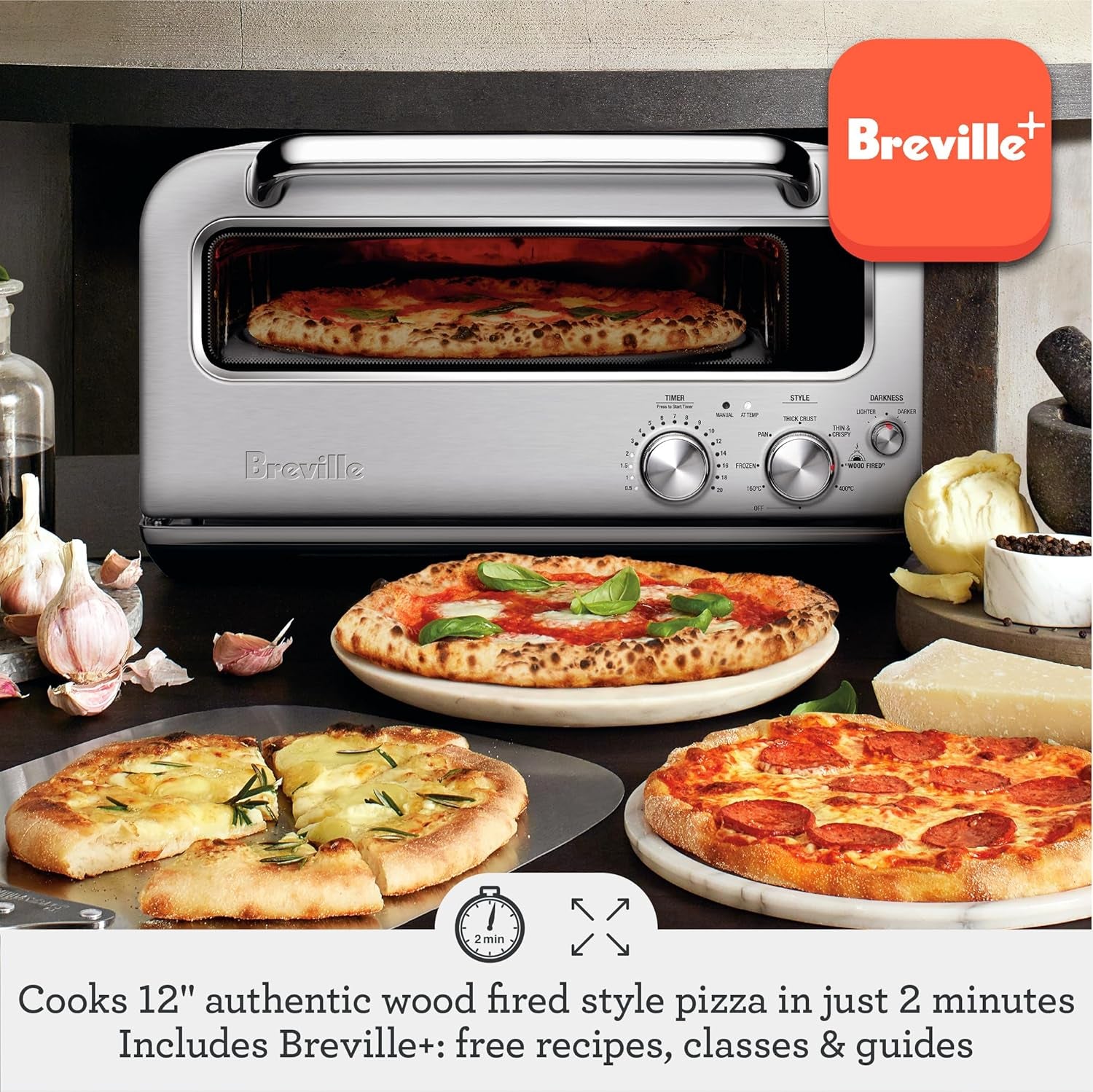 Breville the Smart Oven® Pizzaiolo Pizza Oven, BPZ820BSS, Brushed Stainless Steel