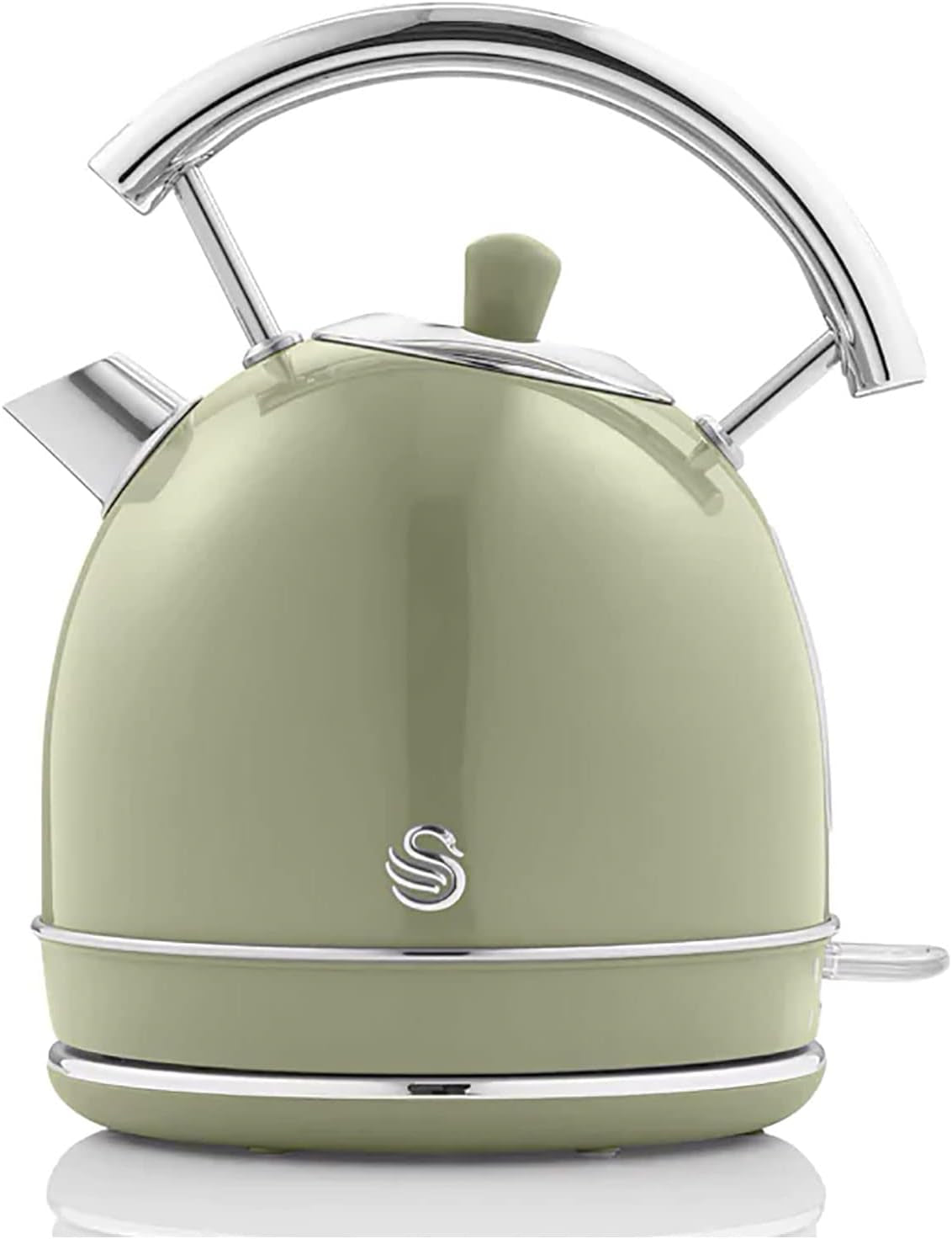 Swan Retro Breakfast Set Stainless Steel Kettle 1.8L & 2-Slice Toaster 6 Level Browning Control Green Color