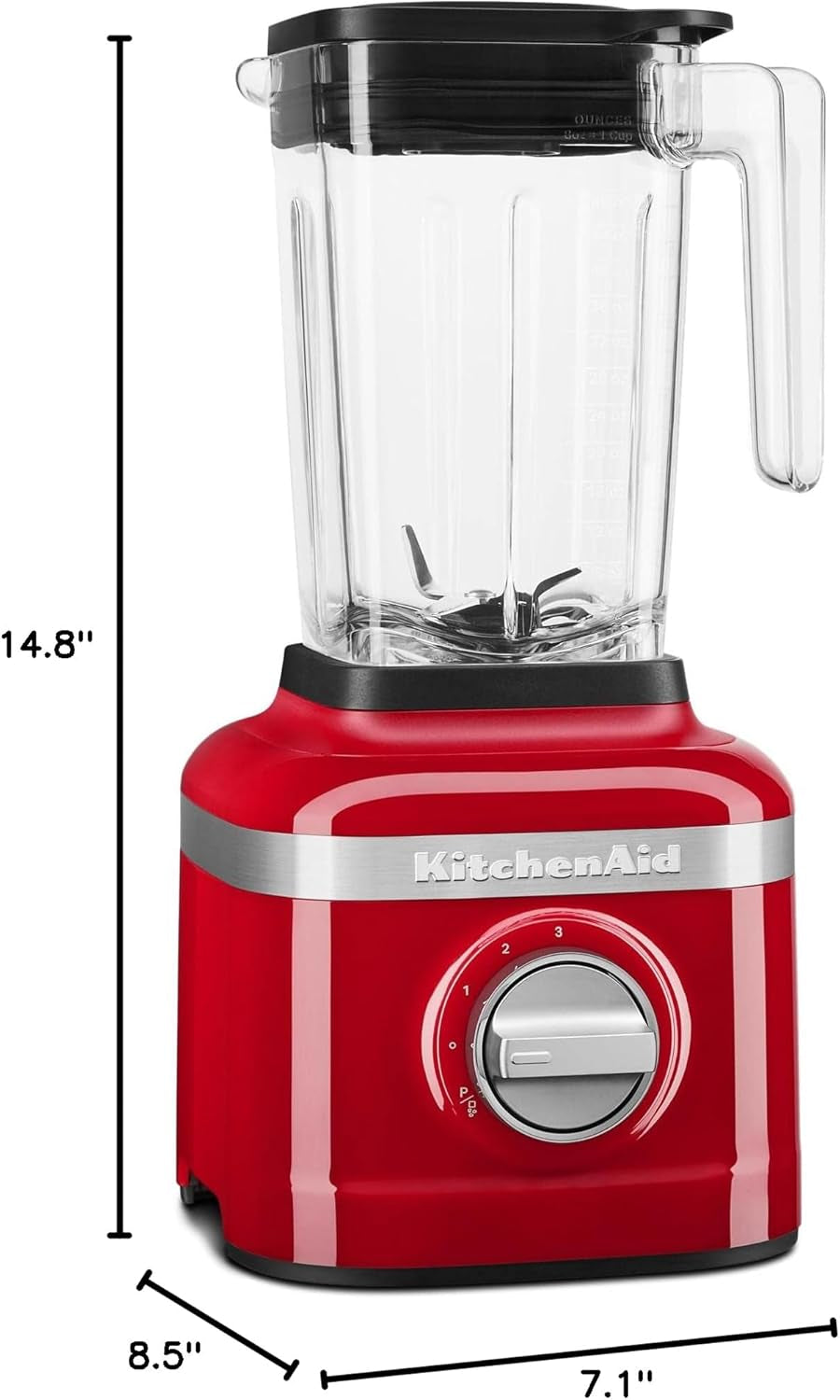 Kitchenaid K150 3 Speed Ice Crushing Blender with 2 Personal Blender Jars - Ksb1332Y,Passion Red, 48 Oz