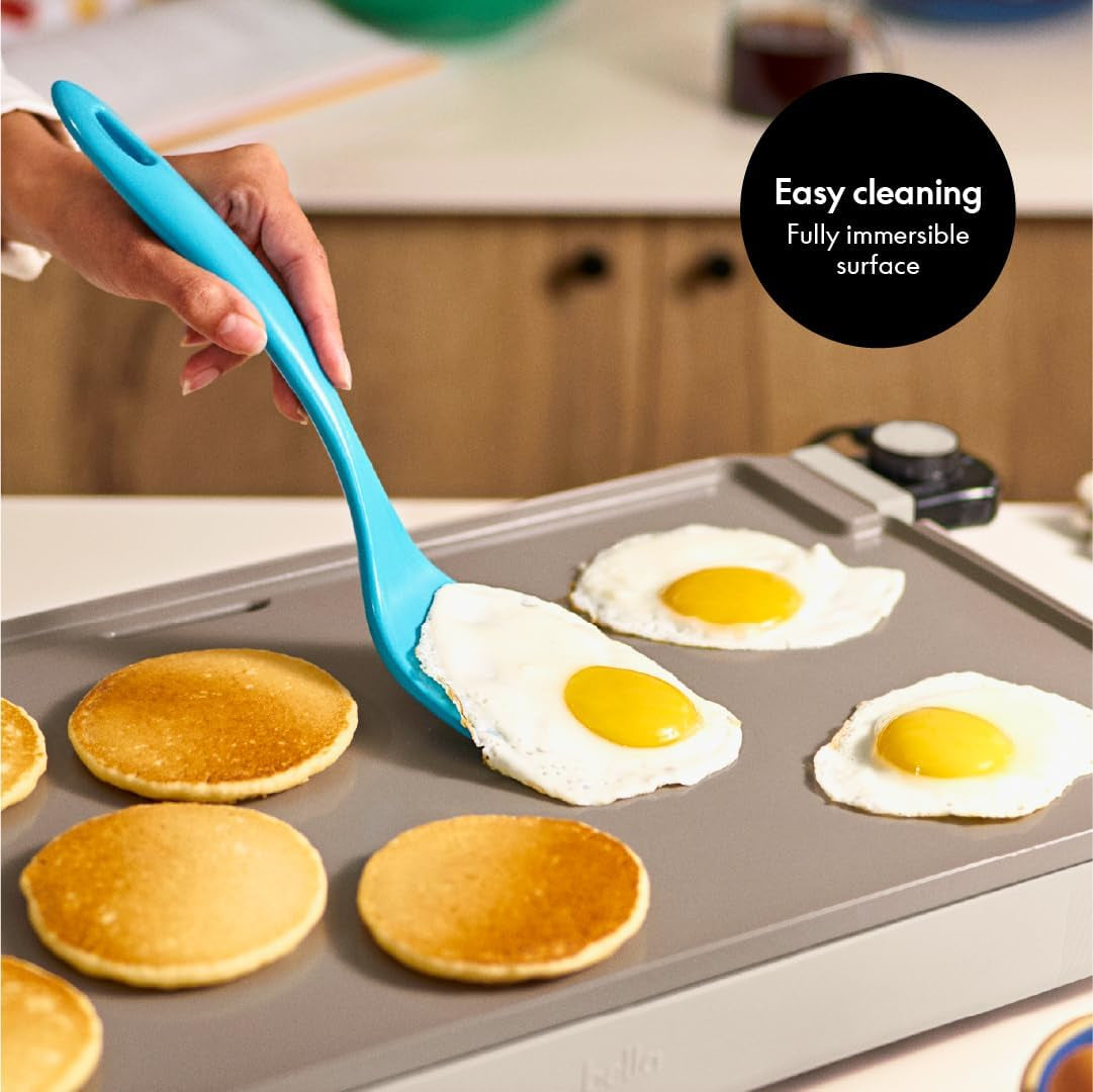 Bella 12" X 22" Electric Griddle with Evergood™ Ceramic Nonstick Coating, Removable Temperature Probe, Dishwasher-Safe Drip Tray & Cool Touch Handles, Cook up to 15 Eggs, 1500 Watt, Oatmilk