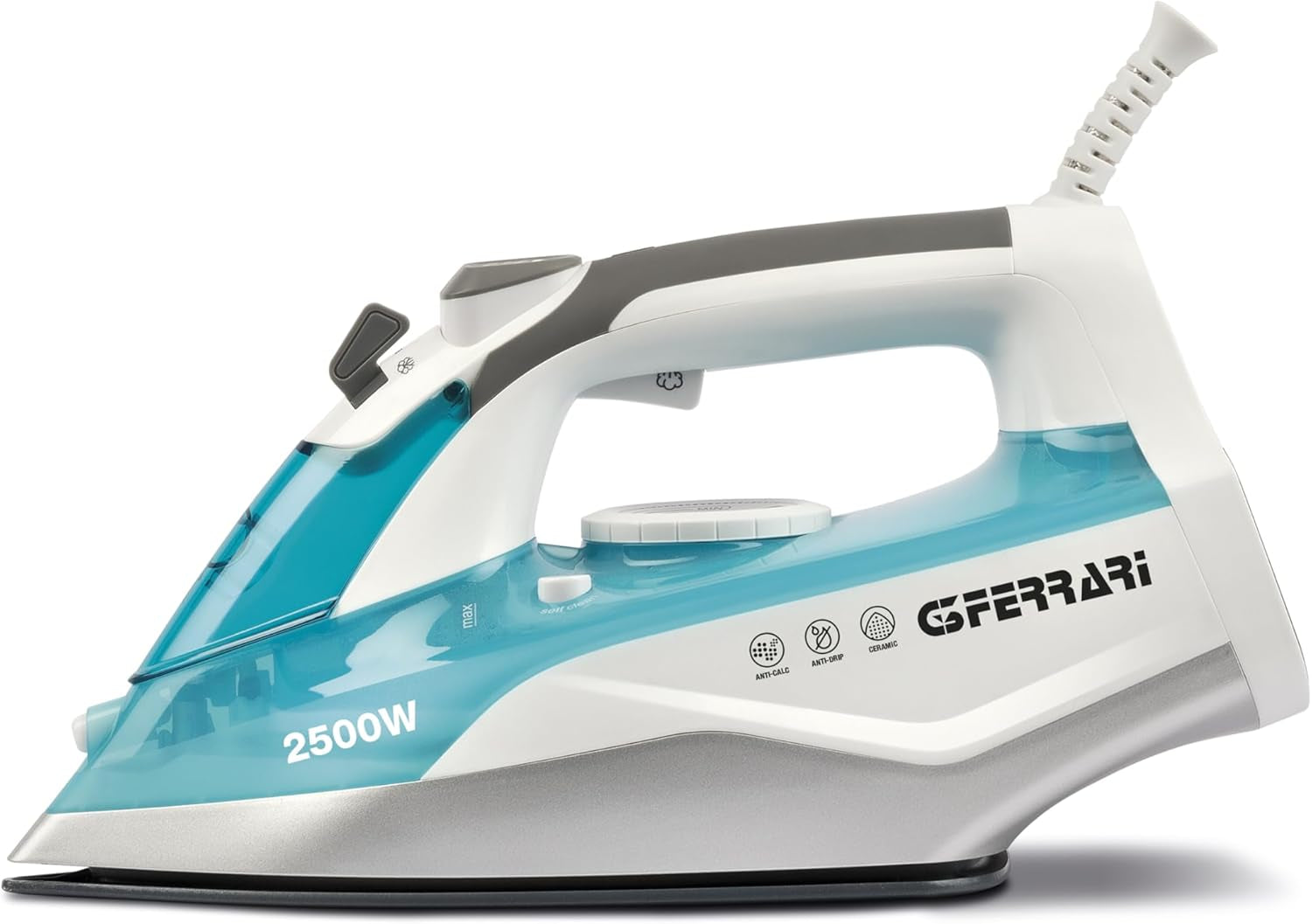 G3 Ferrari Steam Iron Ceramic Plate Self-Clean Function 2500W White/Blue