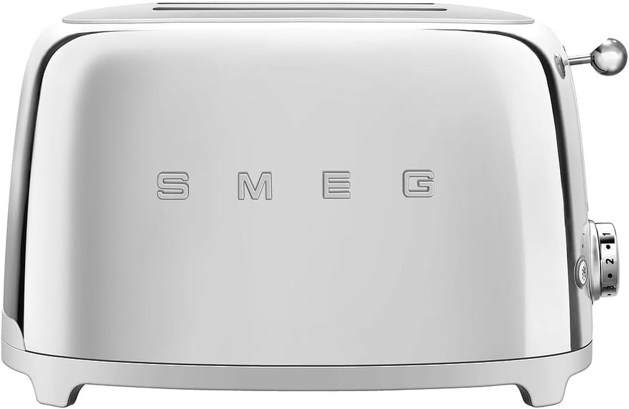 SMEG 2 Slice Toaster with 6 Presets and Defrost Function and Removable Crumb Tray TSF01SSMUS, Stainless Steel