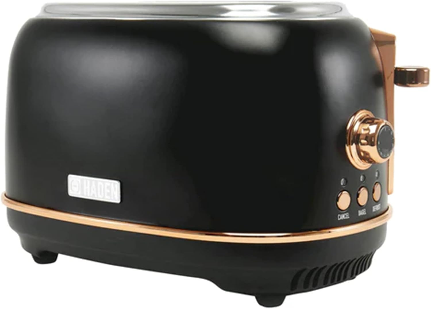 Haden Heritage 1.7 Liter Stainless Steel Electric Water Kettle Bundled with 2 Slice Wide Slot Stainless Steel Toaster, Black & Copper