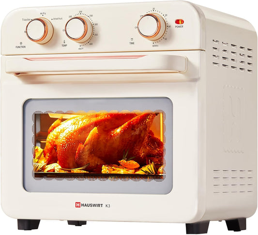 Hauswirt Retro Electric Oven & Air Fryer Combo 26.5Litter 190°F-450°F 1600W White