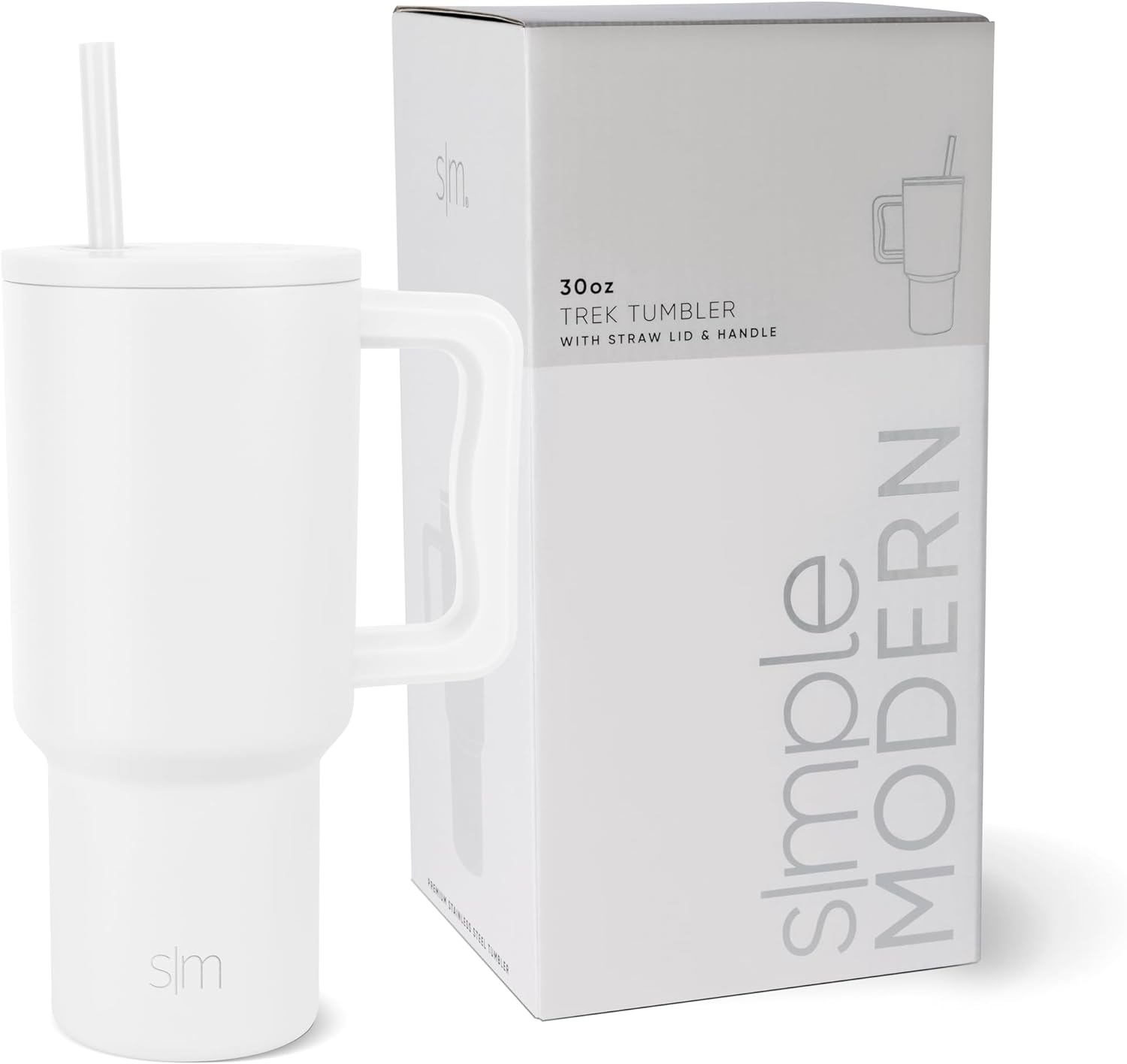 Simple Modern Stainless Steel Tumbler with Handle and Straw 900ml Trek Collection