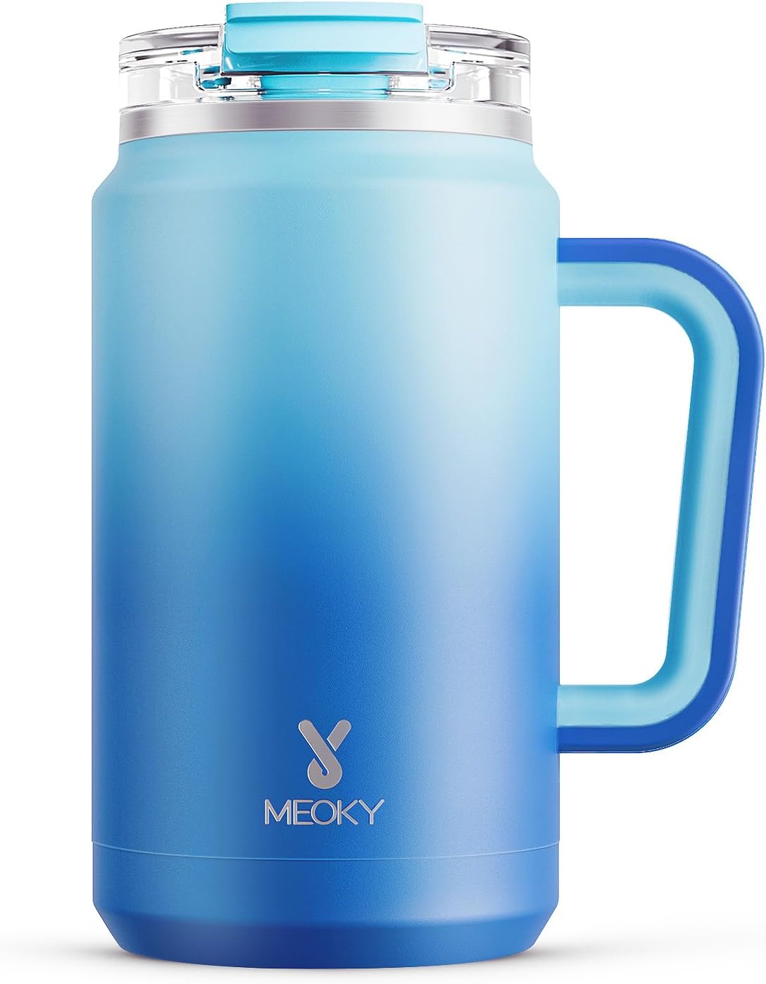 Meoky 32 Oz Tumbler with Handle, Stainless Steel Vacuum Insulated Tumbler, Keeps Cold for 30 Hours, 100% Leak-Proof, Bpa-Free (Carnival)