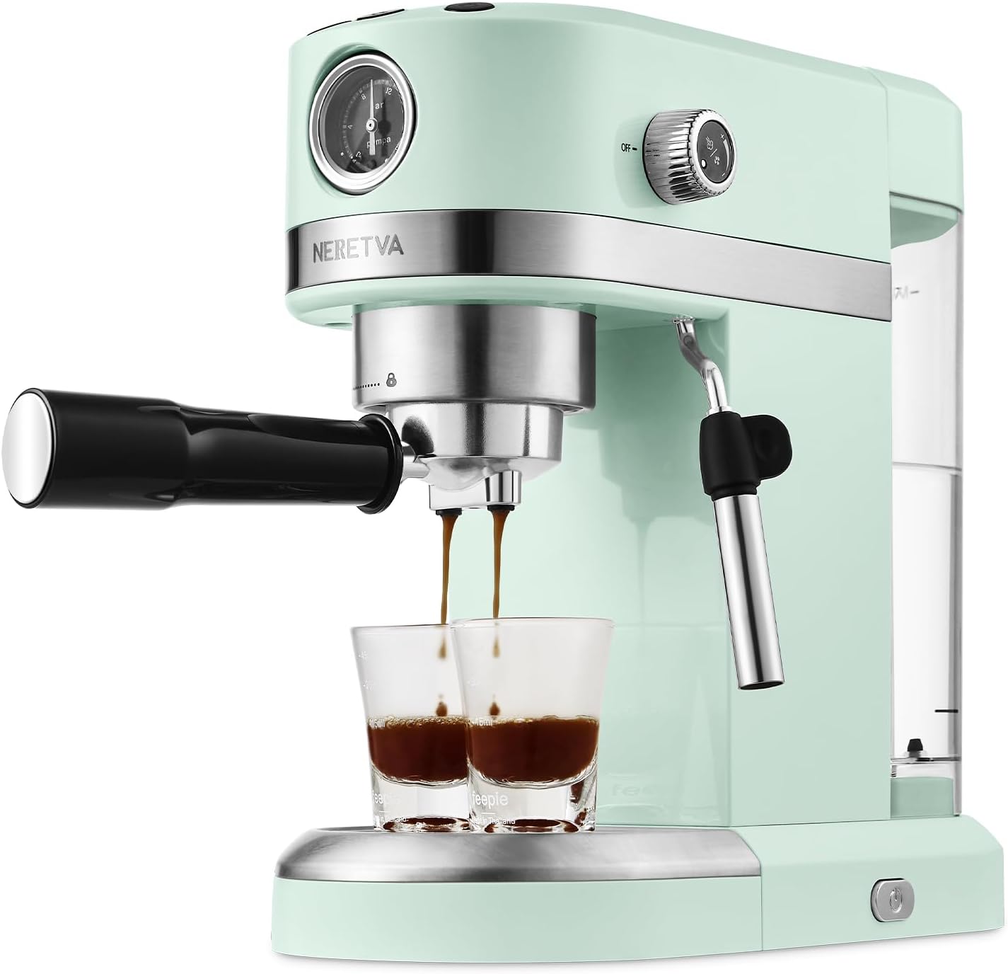 Neretva Espresso Coffee Machine with Steam  20 Bar Home Barista 1350W Premium Italian High Pressure