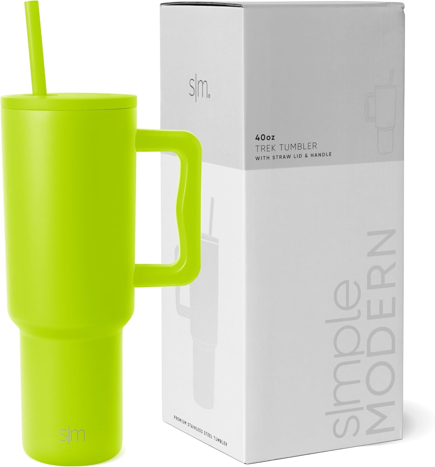 Simple Modern Stainless Steel Tumbler with Handle and Straw 1200ml Trek Collection