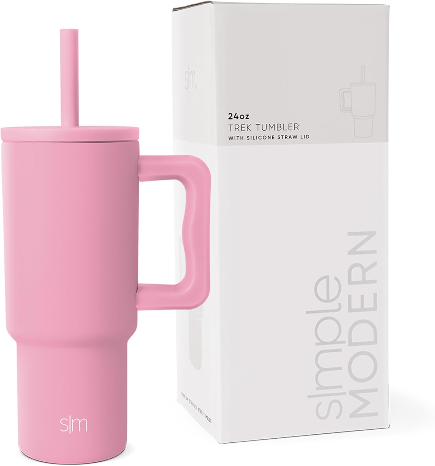 Simple Modern Stainless Steel Tumbler with Handle and Silicone Straw Lid 700ml Trek Collection