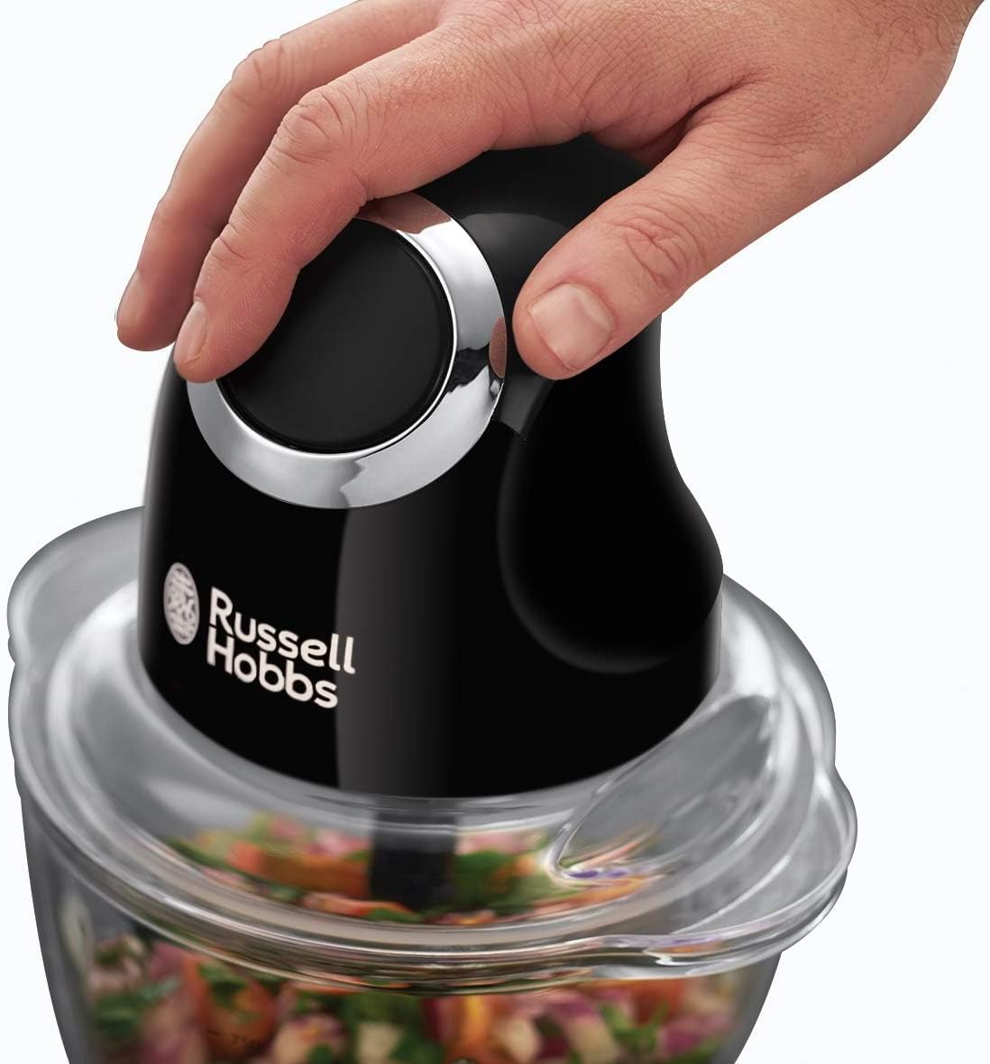 Russell Hobbs Electric Chopper 1L Glass Bowl with 500Ml Food Capacity One Touch Operation 200W