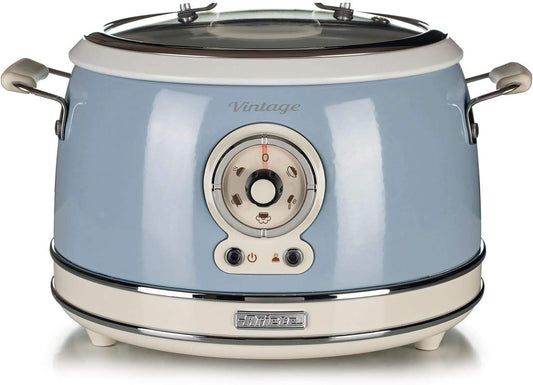 Ariete 2904 Rice Cooker - Cuociriso Elettrico Con Bowl in Ceramica - Sushi Fatto in Casa - Multicooker - Linea Vintage - 3,5 L - 650 W - Celeste