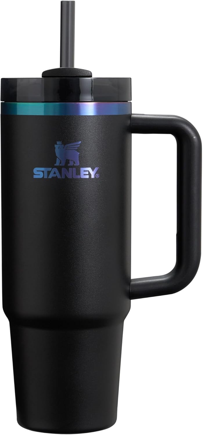 Stanley Quencher H2.0 Tumbler with Handle & Straw 30 Oz | Twist on 3-Way Lid | Cupholder Compatible for Travel | Insulated Stainless Steel Cup | Bpa-Free | Black 2.0