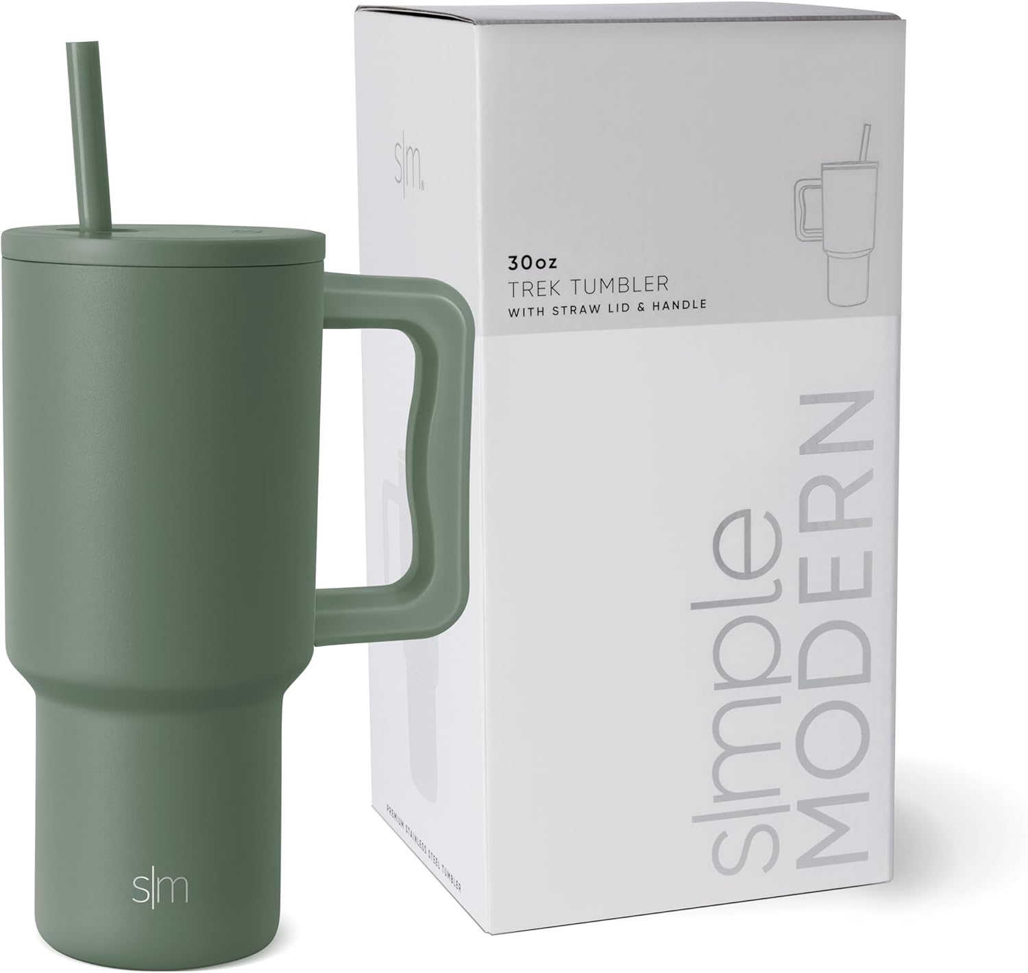 Simple Modern Stainless Steel Tumbler with Handle and Straw 900ml Trek Collection