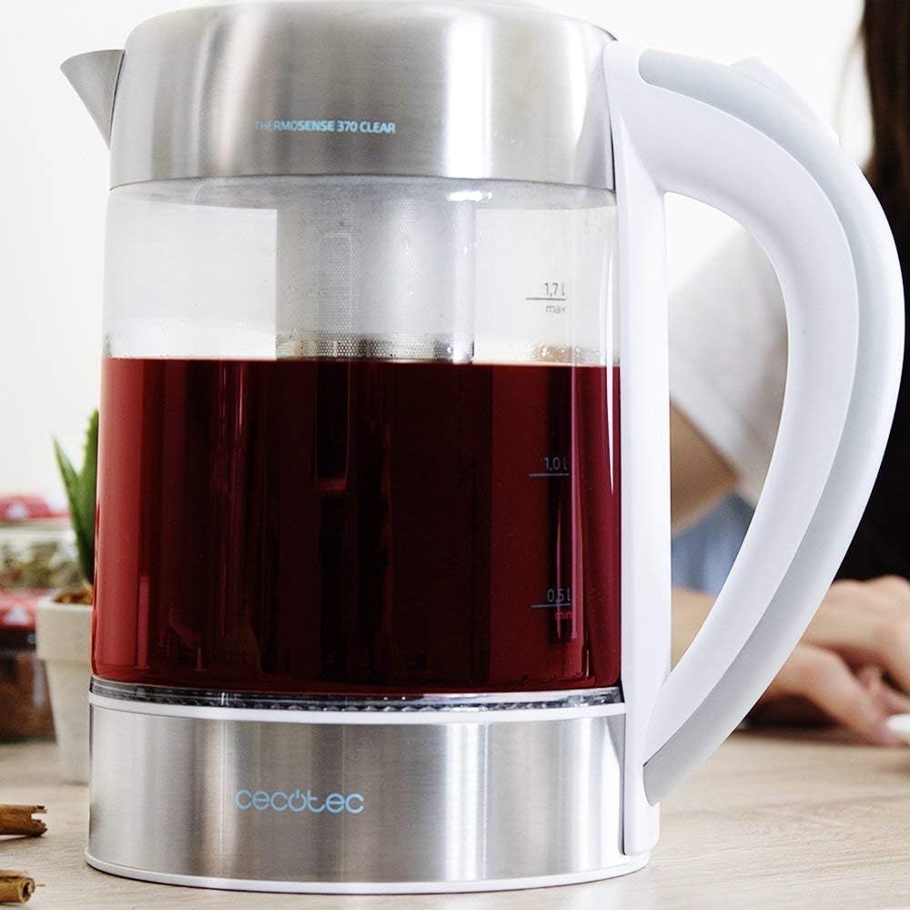 Cecotec Electric Tea Maker Kettle 1.7 L With Anti-Limescale Filter & Double Safety System Stainless Steel