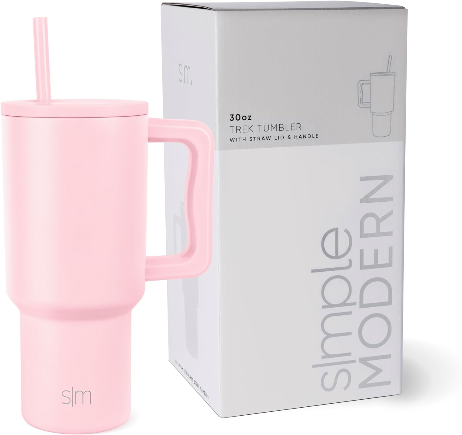 Simple Modern Stainless Steel Tumbler with Handle and Straw 900ml Trek Collection