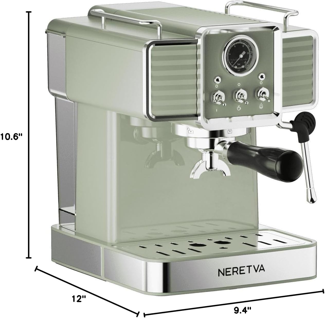 Neretva Espresso Coffee Machine 15 Bar with Milk Frother Steam 