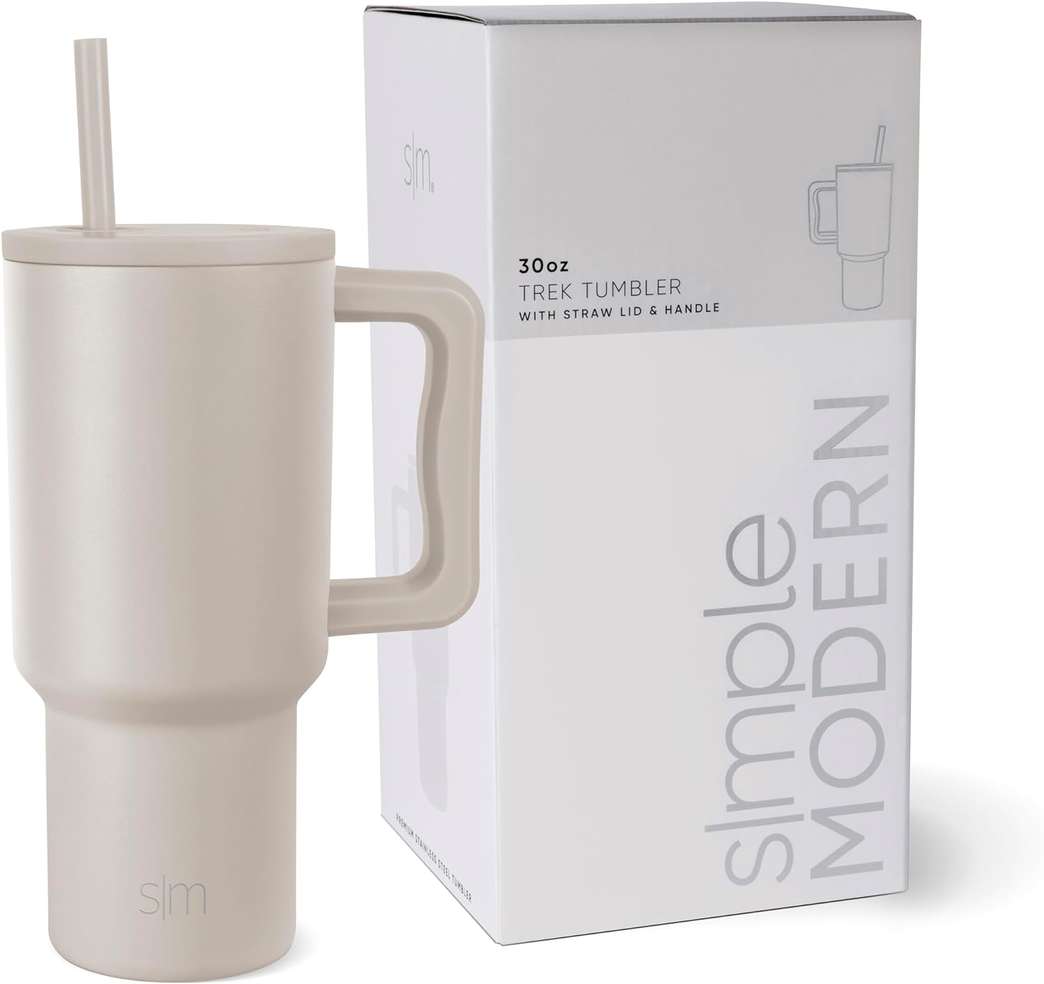 Simple Modern Stainless Steel Tumbler with Handle and Straw 900ml Trek Collection