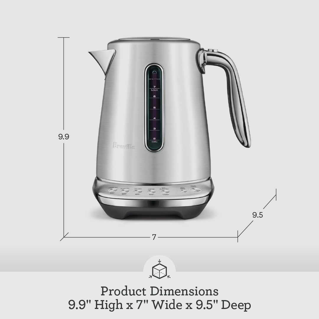 Breville the Smart Kettle™ Luxe Electric Kettle, BKE845BTR, Black Truffle