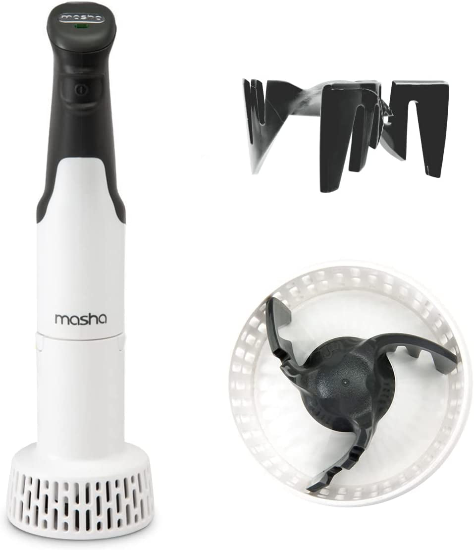 Masha Official Electric Potato Masher Hand Blender 3-In-1 Multi Tool Blends Purees Whisks - Immersion Mixer - Vegetables & Potatoes - Soup Maker