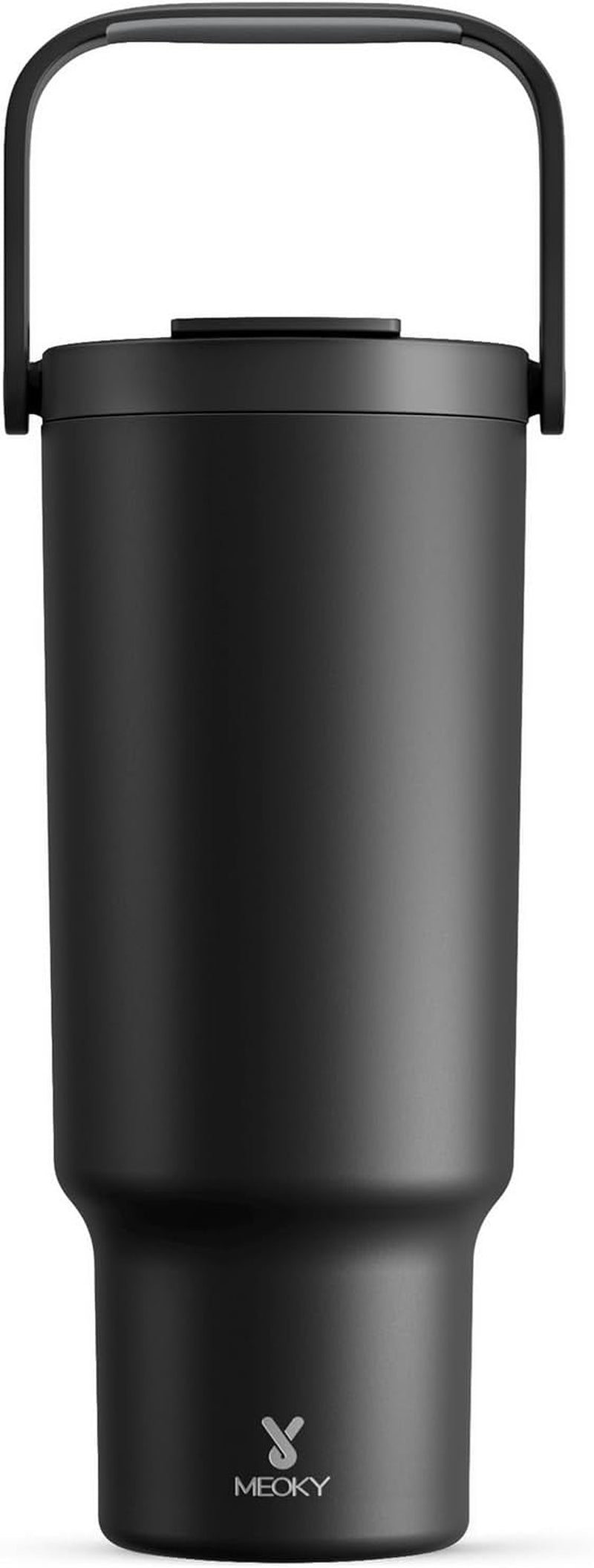 Meoky 40 Oz Tumbler with Handle and Straw, Insulated Water Bottle, Stainless Steel Travel Mug, Keeps Cold for 34 Hours, 100% Leak Proof, Fits in Car Cup Holder (Night)