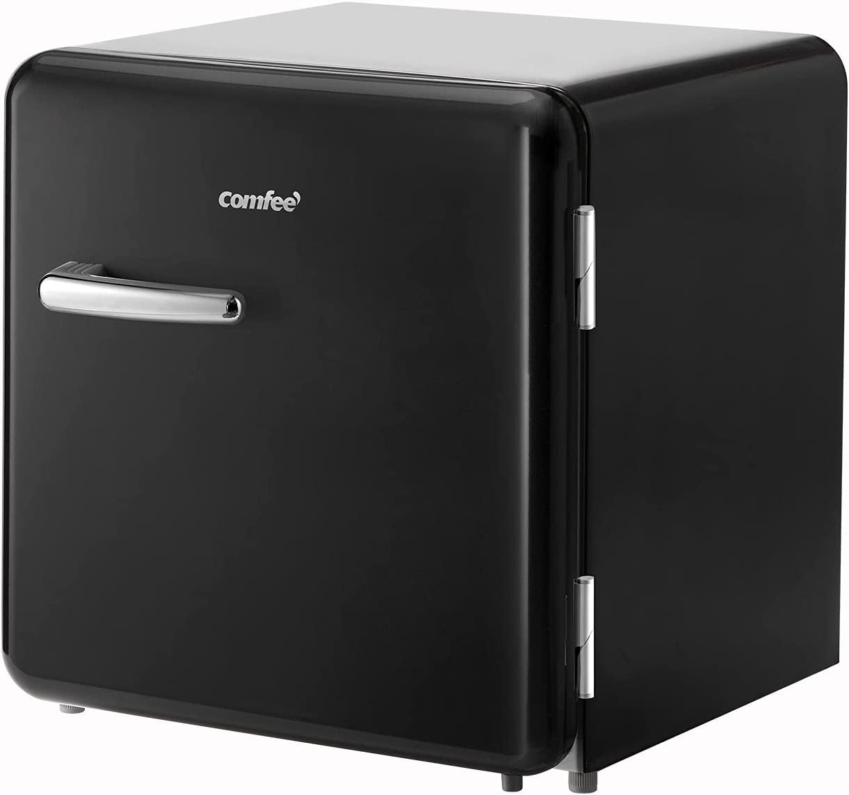 COMFEE 1.6 Cubic Feet Solo Series Retro Refrigerator Sleek Appearance HIPS Interior, Energy Saving, Adjustable Legs, Temperature Thermostat Dial, Removable Shelf, Perfect for Home/Dorm/Garage [Black]