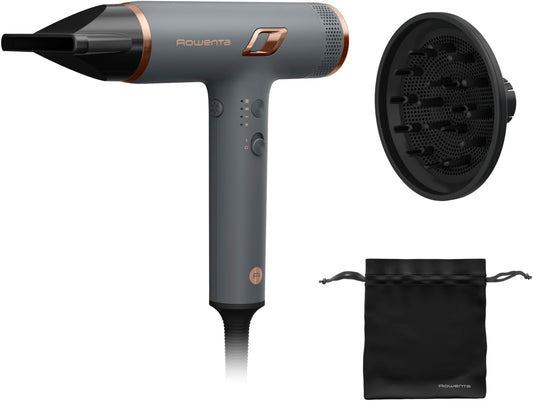 Rowenta Nano Compact High Speed ​​Hairdryer Anti-Static Ion Boost and Temperature Sensor for Silky 3 Speed 1700W