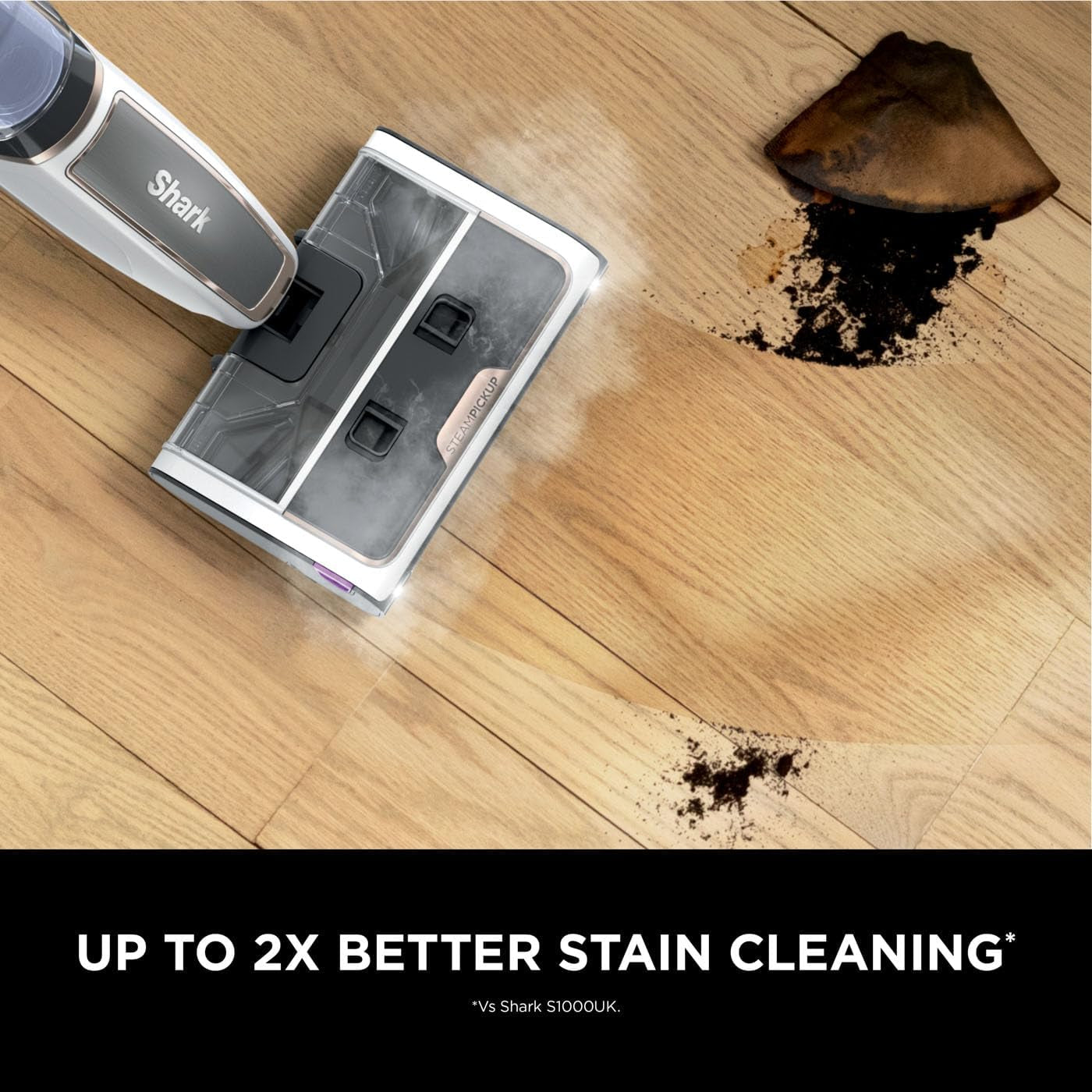 Shark 3-In-1 Steam Mop for Hard Floors | Chemical-Free Cleaning | Cleans & Separates Wet & Dry Debris Extra Brush-Roll White