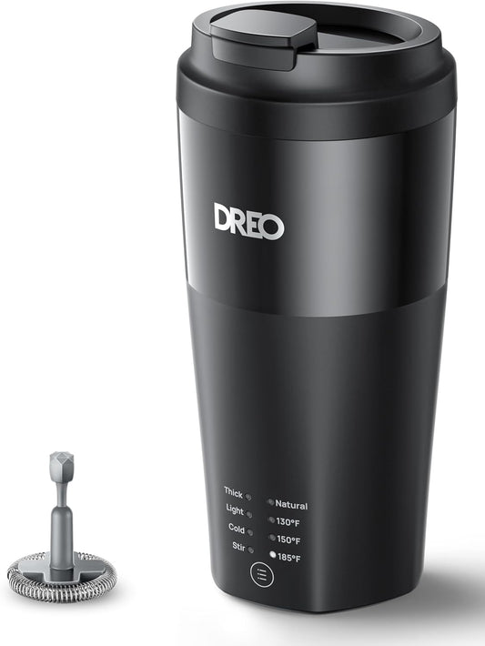 Dreo Milk Frother 4-In-1 Electric Frother for Coffee Temperature Control Black