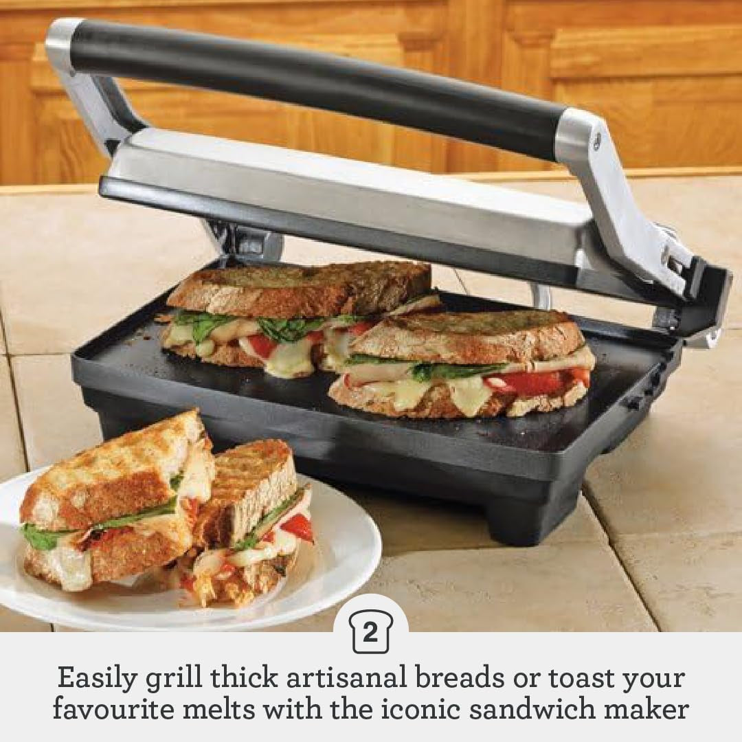 Breville Panini Press, Duo 1500-Watt Nonstick, Brushed Stainless Steel